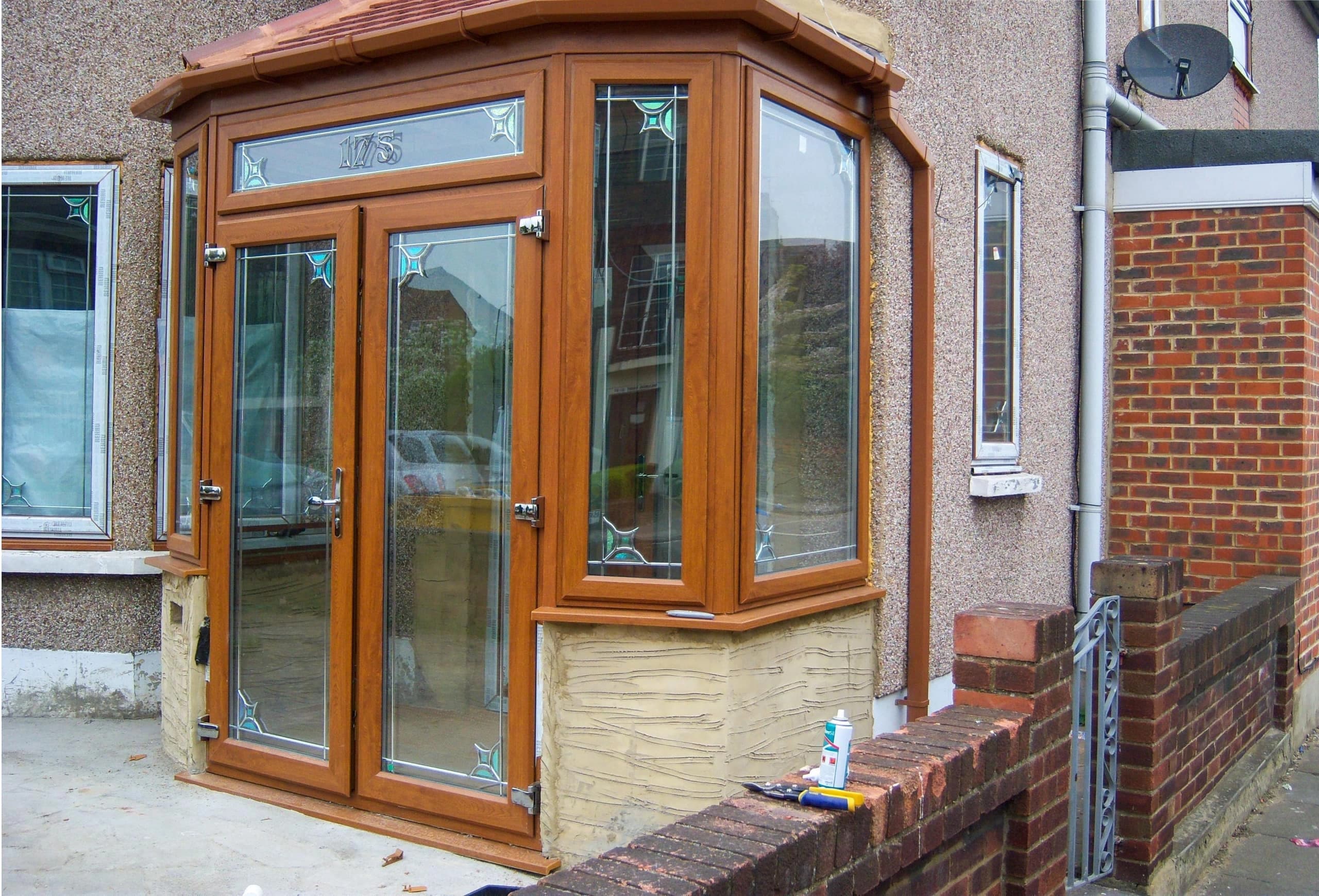 Brown windows and composite door